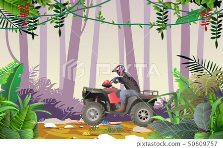 ATV in the jungle in daytime 50809757