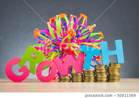 GROWTH word on desk over gradient background 50811369