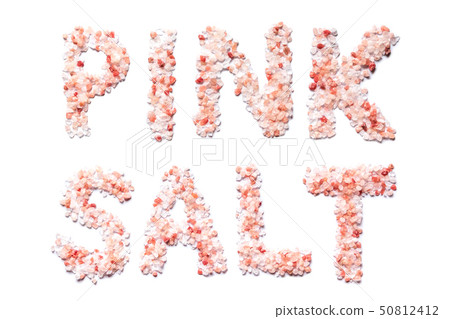 Bolivian Pink salt pile isolated on white 50812412