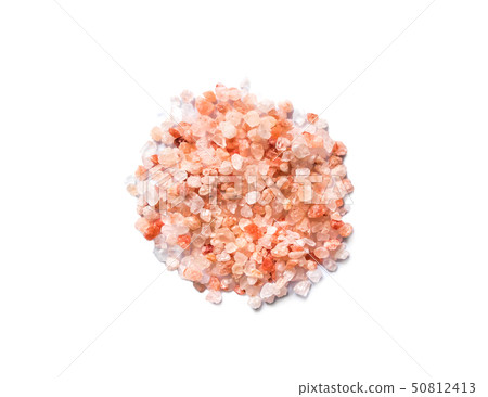 Bolivian Pink salt on white background 50812413
