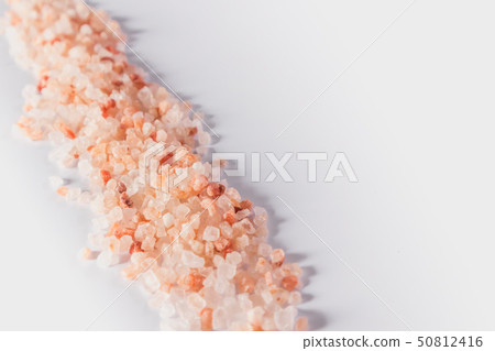Pink salt from Bolivian on white background 50812416