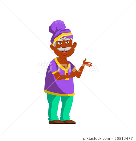 Indian Old Man Vector. Elderly People. Senior Person. Isolated Cartoon Illustration Indian Old Man Vector. Elderly People. Senior Person. Isolated Cartoon Illustration 50813477