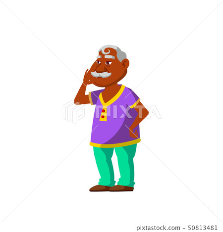 Indian Old Man Vector. Elderly People. Senior Person. Isolated Cartoon Illustration 50813481