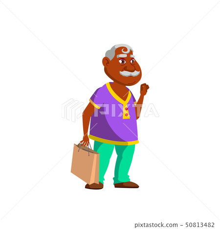 Indian Old Man Vector. Elderly People. Senior Person. Isolated Cartoon Illustration 50813482