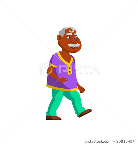 Indian Old Man Vector. Elderly People. Senior Person. Isolated Cartoon Illustration 50813494