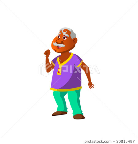 Indian Old Man Vector. Elderly People. Senior Person. Isolated Cartoon Illustration Indian Old Man Vector. Elderly People. Senior Person. Isolated Cartoon Illustration 50813497