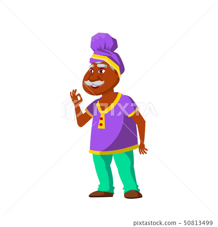Indian Old Man Vector. Elderly People. Senior Person. Isolated Cartoon Illustration Indian Old Man Vector. Elderly People. Senior Person. Isolated Cartoon Illustration 50813499