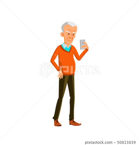 Asian Old Man Vector. Elderly People. Senior Person. Isolated Cartoon Illustration Asian Old Man Vector. Elderly People. Senior Person. Isolated Cartoon Illustration 50813839