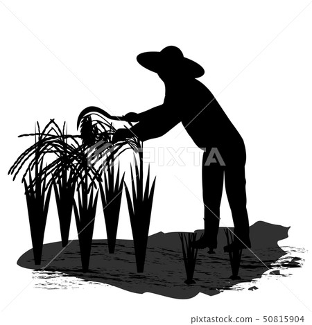silhouette farmer shape vector design - Stock Illustration [50815904 ...