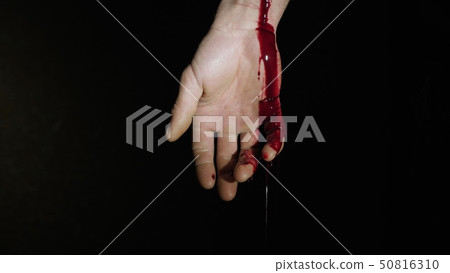 On the human hand, natural blood flows down 50816310