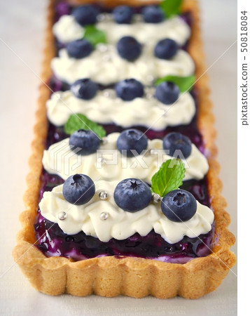 Blueberry Rare Cheese Tart Stock Photo 50818084 Pixta