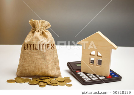 A money bag with the word Utilities  50818159