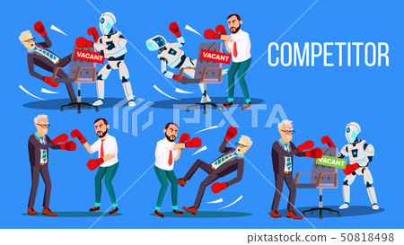 Competitor Of Work Vacancy Position Set Vector 50818498