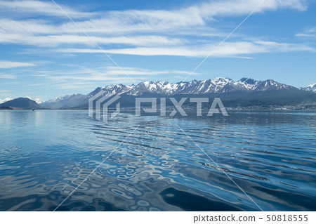 Ushuaia cityscape from Beagle channel, Argentina 50818555