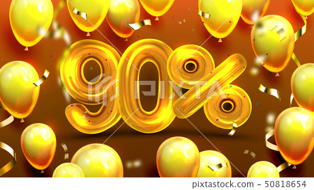 Ninety Percent Or 90 Benefit Offer Sale Vector 50818654