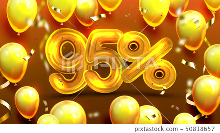 Ninety Five Percent Or 95 Benefit Offer Vector 50818657