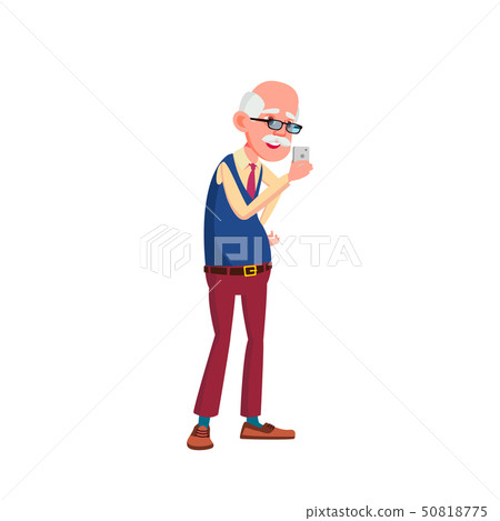 European Old Man Vector. Elderly People. Senior Person. Isolated Cartoon Illustration European Old Man Vector. Elderly People. Senior Person. Isolated Cartoon Illustration 50818775