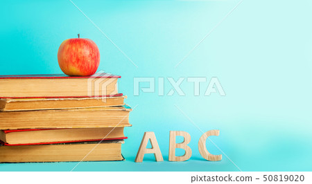 the concept of education. apple, books  50819020