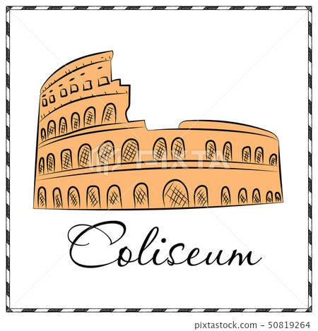 Colosseum In Italy Icon In Cartoon Style Stock Illustration 50819264 Pixta