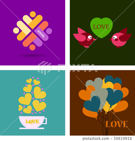 Big set of icons for Valentines day, Mothers day, wedding, love and romantic events 50819918