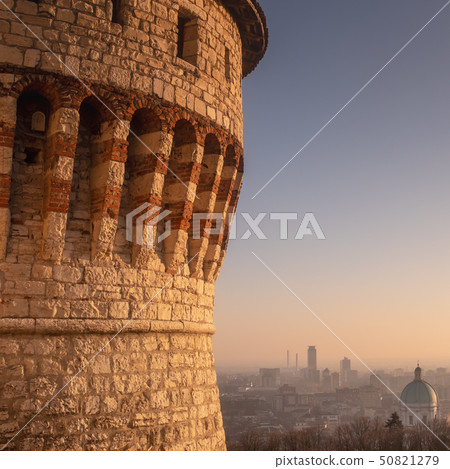 The outlook over the town from the castle, Brescia 50821279