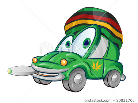 jamaican car cartoon isolated on white background 50821703