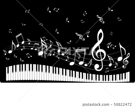 Piano Keyboard with Music Notes Piano Keyboard with Music Notes 50822472