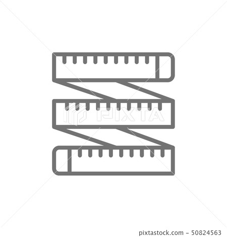Measuring tape, tailor centimeter, roulette line icon. Measuring tape, tailor centimeter, roulette line icon. 50824563