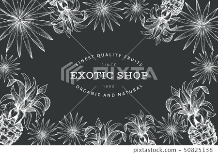Pineapples and tropical leaves design template. Pineapples and tropical leaves design template. 50825138