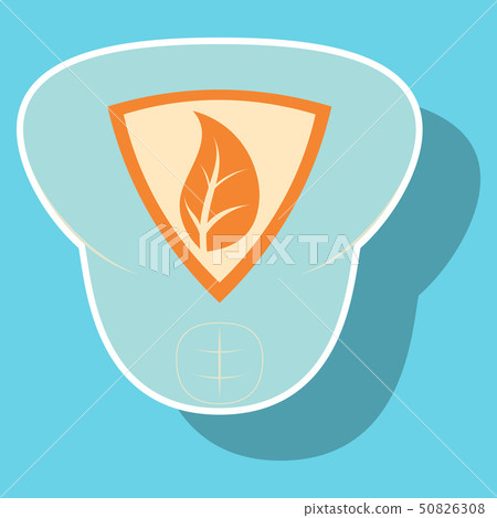 Superhero color sticker badges, emblems, logos. Superhero badge icon, power and protect insignia for 50826308