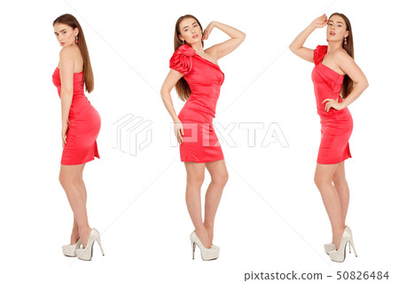 Beautiful Lady in red evening dress Beautiful Lady in red evening dress 50826484