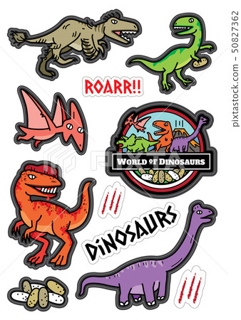 Dinosaurus character design color vector set.  50827362