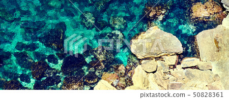 Coastline and turquoise sea 50828361