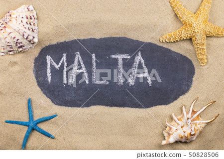 Handwritten word MALTA written in chalk, among 50828506