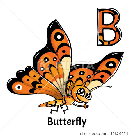 Vector Alphabet Letter B. Butterfly - Stock Illustration [50829954] - PIXTA