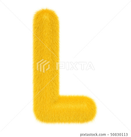 Colored, fluffy, hairy letter L. 3D rendering 50830113