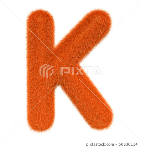 Colored, fluffy, hairy letter K. 3D rendering 50830114