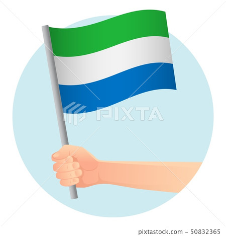 sierra leone flag in hand 50832365