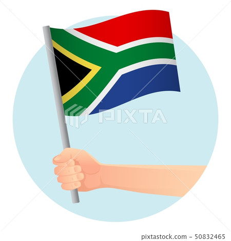 South Africa flag in hand 50832465