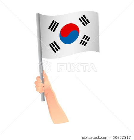 south korea flag in hand icon 50832517