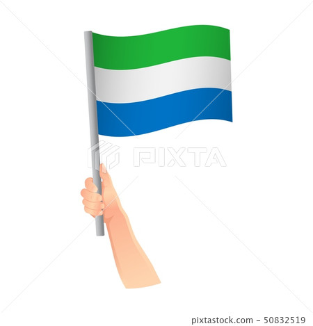 sierra leone flag in hand icon 50832519