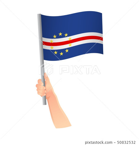 Cape Verde flag in hand icon 50832532
