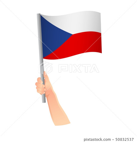 Czech Republic flag in hand icon 50832537