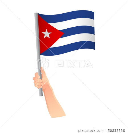 Cuba flag in hand icon Cuba flag in hand icon 50832538