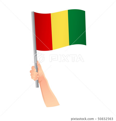 Guinea flag in hand icon Guinea flag in hand icon 50832563