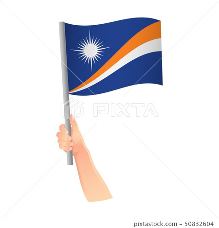 Marshall Islands flag in hand icon Marshall Islands flag in hand icon 50832604