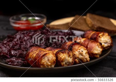Fried homemade grilled sausages or chevapchichi 50833326