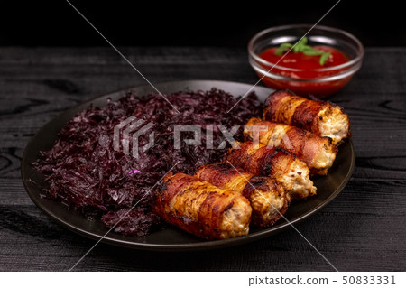 Fried homemade grilled sausages or chevapchichi Fried homemade grilled sausages or chevapchichi 50833331