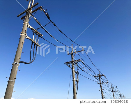 多個電線桿 50834018