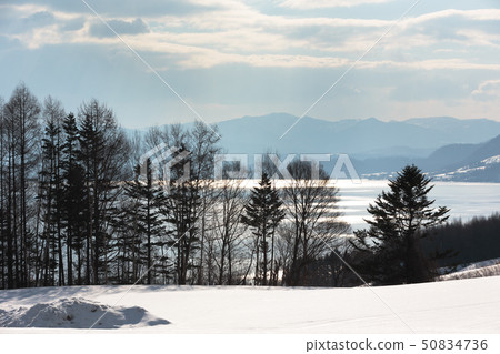 日本/北海道洞爺湖，冬天的景色 50834736
